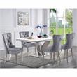 Furniture of America Rosa Glam Metal 5-Piece Dining Table Set in Gray
