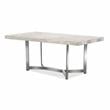 Furniture of America Hiddleston Metal 7-Piece Dining Set in Chrome and Gray