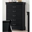 Furniture of America Jussy Transitional Solid Wood 5-Drawer Chest in Black