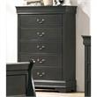Furniture of America Jussy Transitional Solid Wood 5-Drawer Chest in Gray