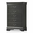 Furniture of America Jussy Transitional Solid Wood 5-Drawer Chest in Gray