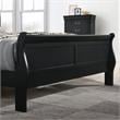 Furniture of America Jussy Transitional Solid Wood King Sleigh Bed in Black