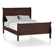 Furniture of America Jussy Transitional Solid Wood Queen Sleigh Bed in Cherry