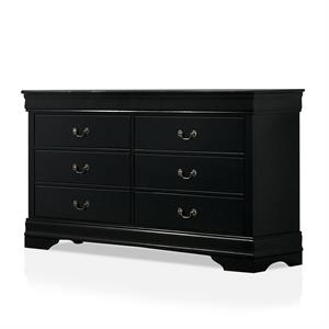 furniture of america jussy transitional solid wood 6-drawer dresser