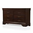 Furniture of America Jussy Transitional Solid Wood 6-Drawer Dresser in Cherry