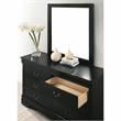 Furniture of America Jussy Transitional Solid Wood Framed Mirror in Black