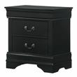 Furniture of America Jussy Transitional Solid Wood 2-Drawer Nightstand in Black