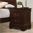 Furniture of America Jussy Transitional Solid Wood 2-Drawer Nightstand in Cherry