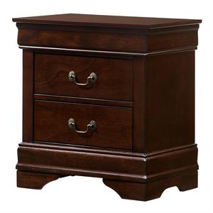 furniture of america jussy transitional solid wood 2-drawer nightstand