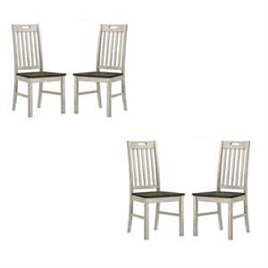 furniture of america kadda farmhouse antique white wood dining chair set of 4