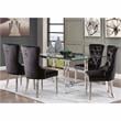 Furniture of America Hartly Contemporary Metal 5-Piece Dining Table Set in Black