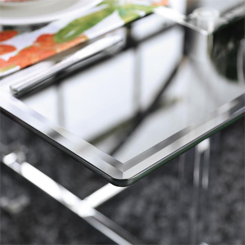 Furniture of America Hartly Contemporary Metal 5-Piece Dining Table Set in Black