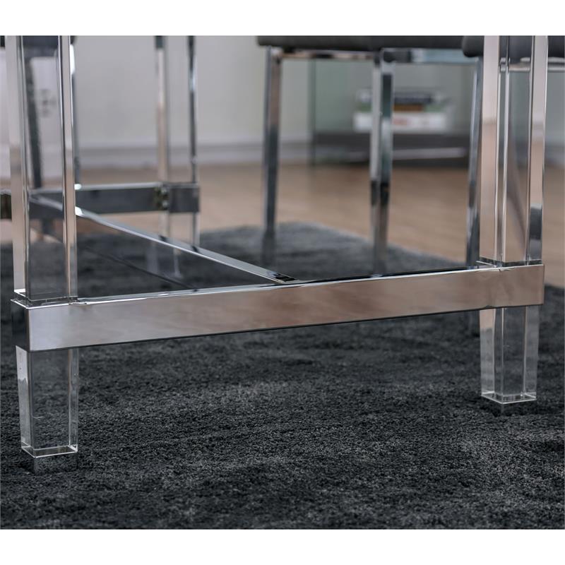 Furniture of America Hartly Contemporary Metal 5-Piece Dining Table Set in Black