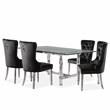 Furniture of America Hartly Contemporary Metal 5-Piece Dining Table Set in Black