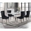 Furniture of America Edi Metal 5-Piece Dining Table Set in White and Black