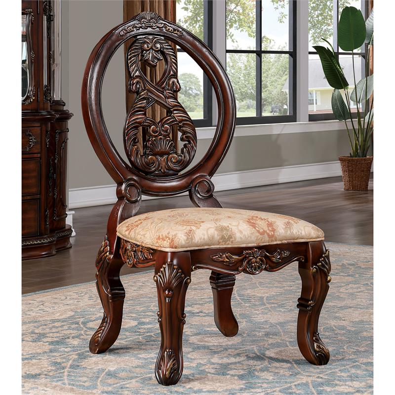 Furniture of America Roo Traditional Wood 5-Piece Dining Table Set in Cherry