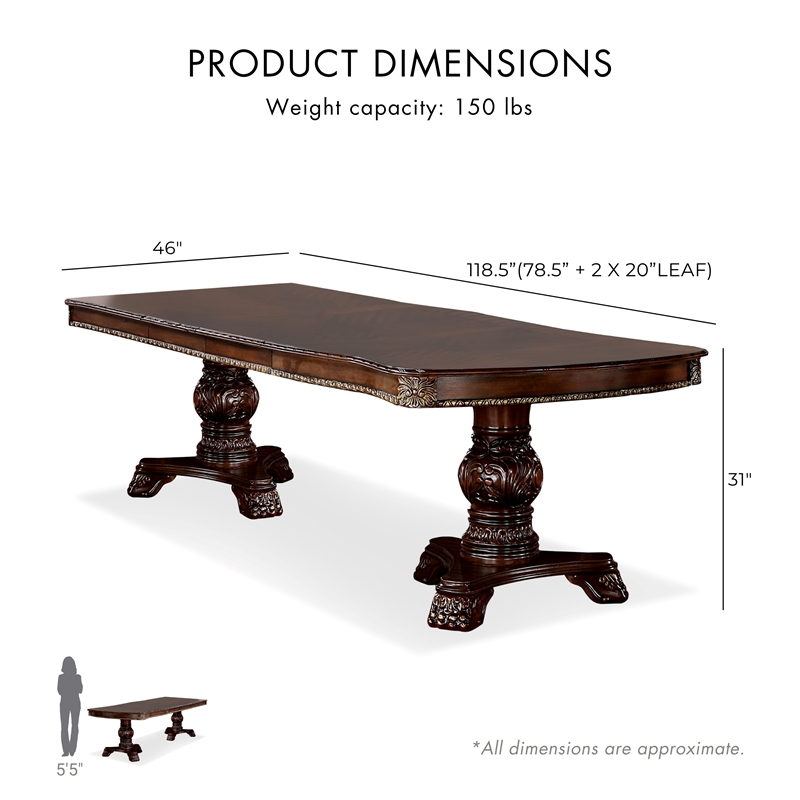 Furniture of America Roo Traditional Wood 5-Piece Dining Table Set in Cherry