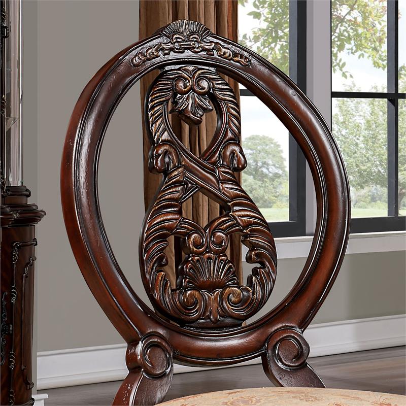 Furniture of America Roo Traditional Wood 7-Piece Dining Table Set in Cherry