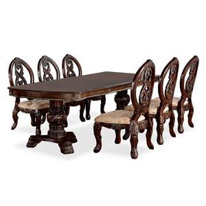 Furniture of America Roo Traditional Wood 7-Piece Dining Table Set in Cherry
