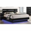 FOA Malva 5pc Black Wood Bedroom Set-Cal King + 2 Nightstands + Dresser + Mirror