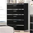 FOA Malva 6pc Black Wood Bedroom Set-Cal King+2 Nightstands+Chest+Dresser+Mirror