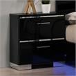 FOA Malva 6pc Black Wood Bedroom Set-King+2 Nightstands+Chest+Dresser+Mirror