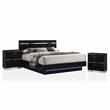 Furniture of America Malva 3pc Black Wood Bedroom Set-Cal King + 2 Nightstands