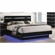 Furniture of America Malva 3pc Black Wood Bedroom Set-King + 2 Nightstands
