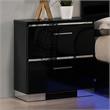 Furniture of America Malva 3pc Black Wood Bedroom Set-Queen + 2 Nightstands