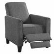 Ducee Transitional 2-Piece Gray Fabric Push Back Chair and Cleaning Care Kit Set