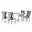 Furniture of America Hiddleston Metal 5-Piece Dining Set in Chrome and Gray