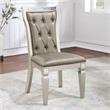 Furniture of America Melaj Wood Tufted Side Chair in Champagne Gold (Set of 2)