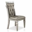 Furniture of America Melaj Wood Tufted Side Chair in Champagne Gold (Set of 2)