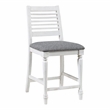 Furniture of America Treon Wood Padded Counter Chair in Antique White (Set of 2)