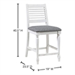Furniture of America Treon Wood Padded Counter Chair in Antique White (Set of 2)