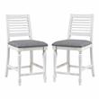 Furniture of America Treon Wood Padded Counter Chair in Antique White (Set of 2)