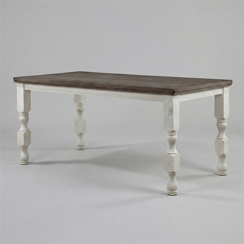 Furniture of America Treon Wood Rectangle Counter Dining Table in Antique White