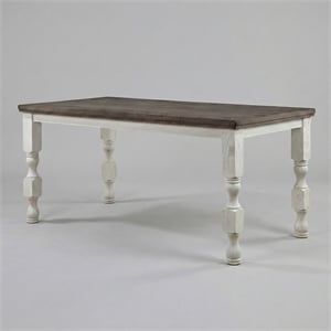 Furniture of America Treon Wood Rectangle Counter Dining Table in Antique White