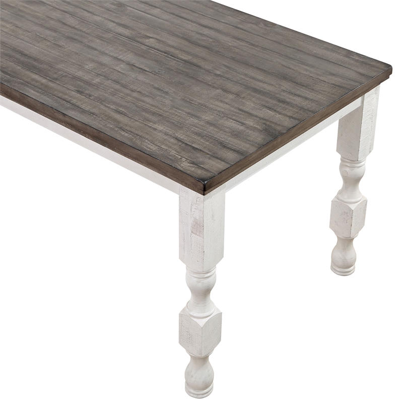 Furniture of America Treon Wood Rectangle Counter Dining Table in Antique White