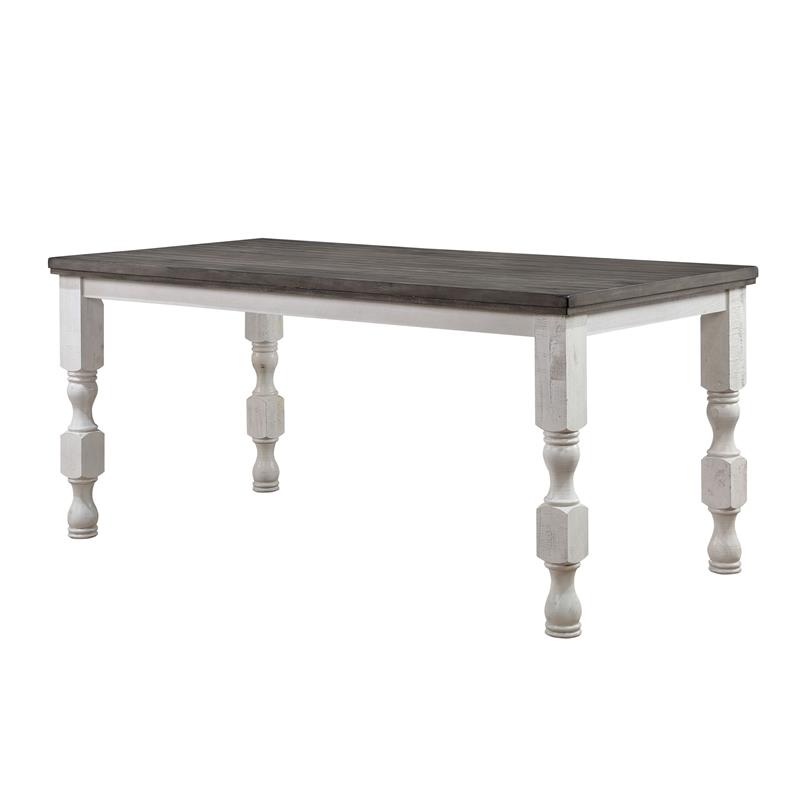 Furniture of America Treon Wood Rectangle Counter Dining Table in Antique White
