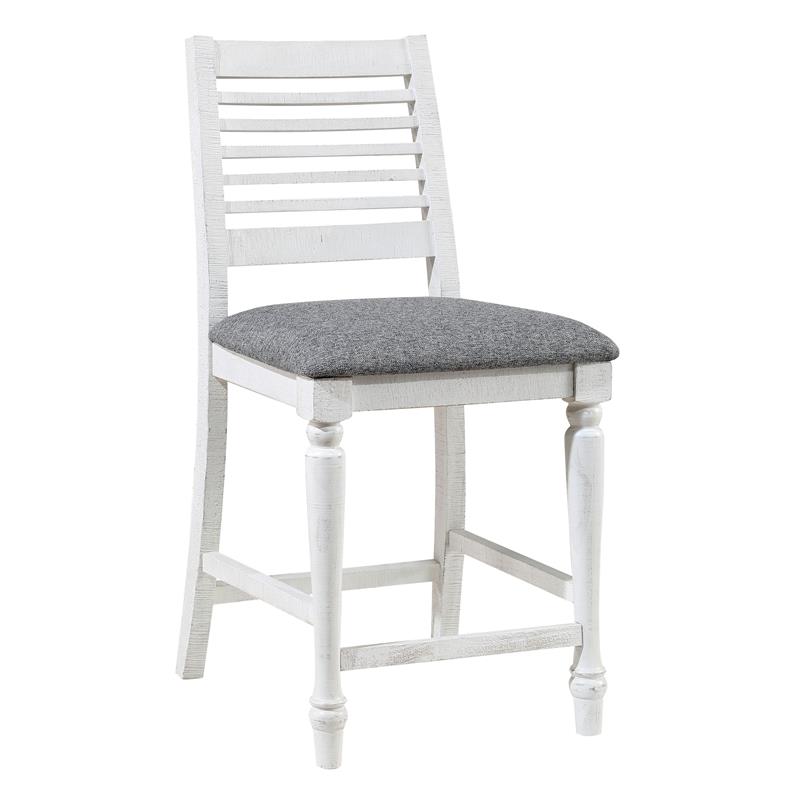 Furniture of America Treon Wood 7-Piece Counter Dining Set in Antique White