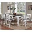 Furniture of America Treon Wood 7-Piece Counter Dining Set in Antique White