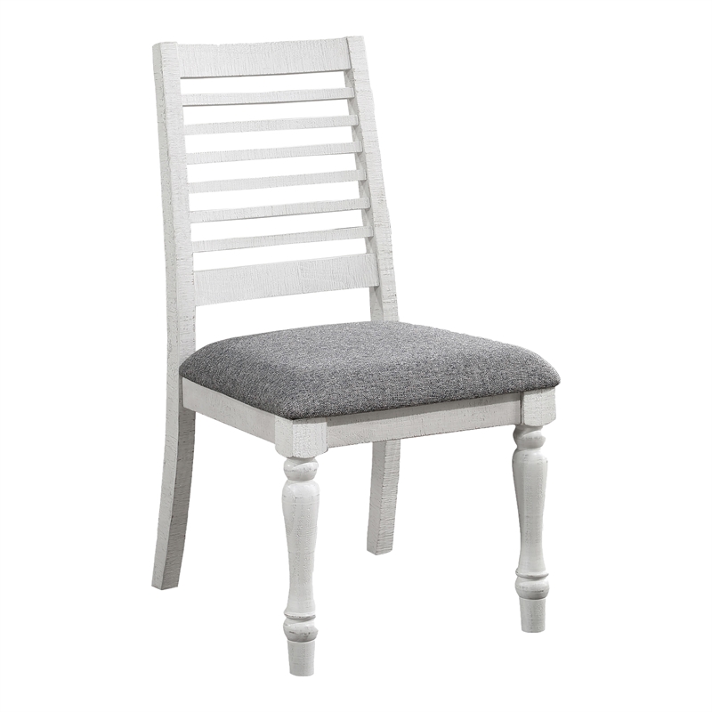 Furniture of America Treon Wood Padded Side Chair in Antique White (Set of 2)