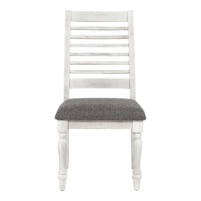 Furniture of America Treon Wood Padded Side Chair in Antique White (Set of 2)