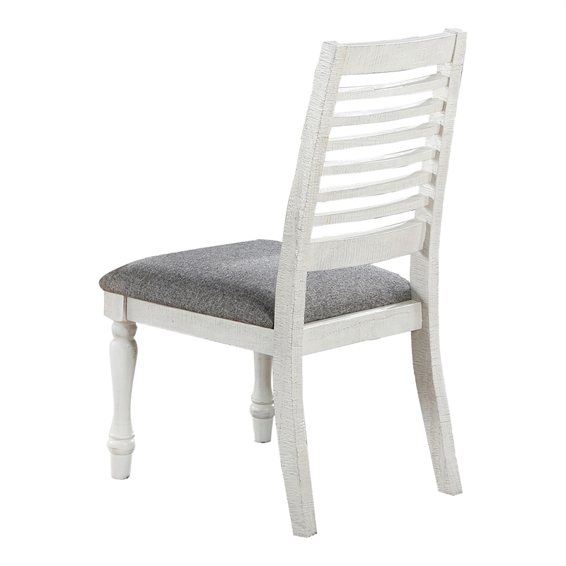 Furniture of America Treon Wood Padded Side Chair in Antique White (Set of 2)