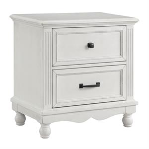 furniture of america gramm solid wood nightstand with usb port in antique white