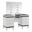 Furniture of America Dinz Wood 3-Piece Vanity Set with Light Bulbs in White