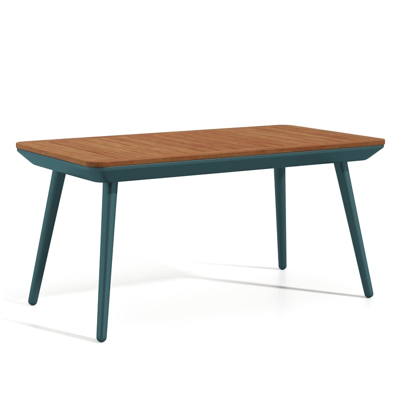 Furniture of America Hanz Contemporary Aluminum 3-Piece Patio Table Set in Green