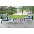 Furniture of America Hanz Contemporary Aluminum 3-Piece Patio Table Set in Green