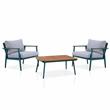 Furniture of America Hanz Contemporary Aluminum 3-Piece Patio Table Set in Green